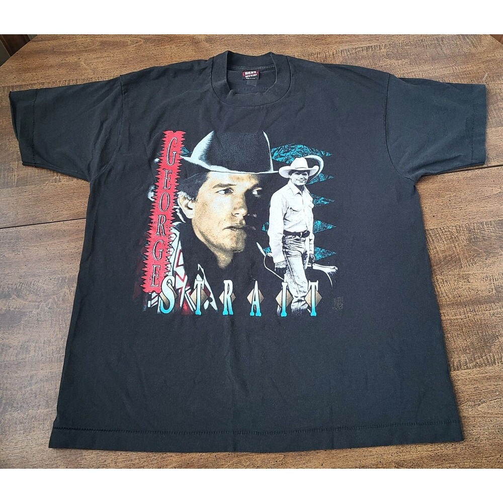 Vintage George Strait Tour Tee Shirt USA Made 90s XL